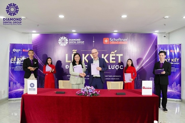 Diamond Dental Group hợp t&aacute;c chiến lược c&ugrave;ng Scheftner GmbH, hướng đến chuẩn ho&aacute; vật liệu cho phục h&igrave;nh Implant v&agrave; CAD/CAM
