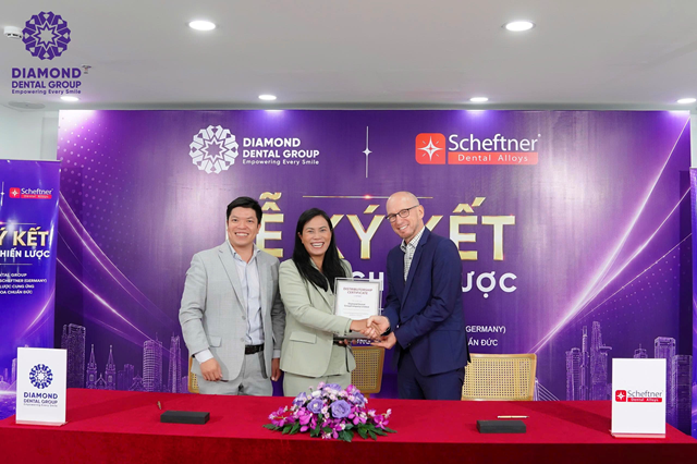Diamond Dental Group hợp t&aacute;c chiến lược c&ugrave;ng Scheftner GmbH, hướng đến chuẩn ho&aacute; vật liệu cho phục h&igrave;nh Implant v&agrave; CAD/CAM